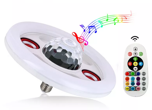 FOCO INTELIGENTE 4 EN 1 CON DOBLE PARLANTE BLUETOOTH